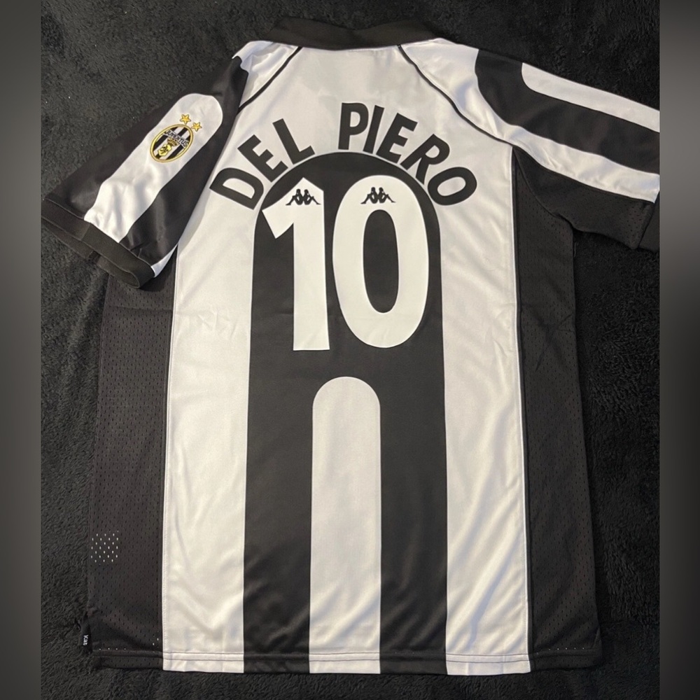 Del Piero #10 Juventus Retro 1997 Home Soccer Jersey S-XL 1998